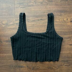 Aerie Ribbed Cropped Tank NWT Medium black